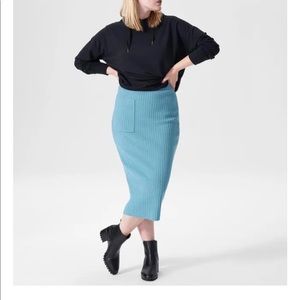 Universal Standard Blue Ribbed Sweater Skirt